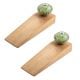 2 Pieces Green And Black Etched Ceramic Wooden Door Stopper